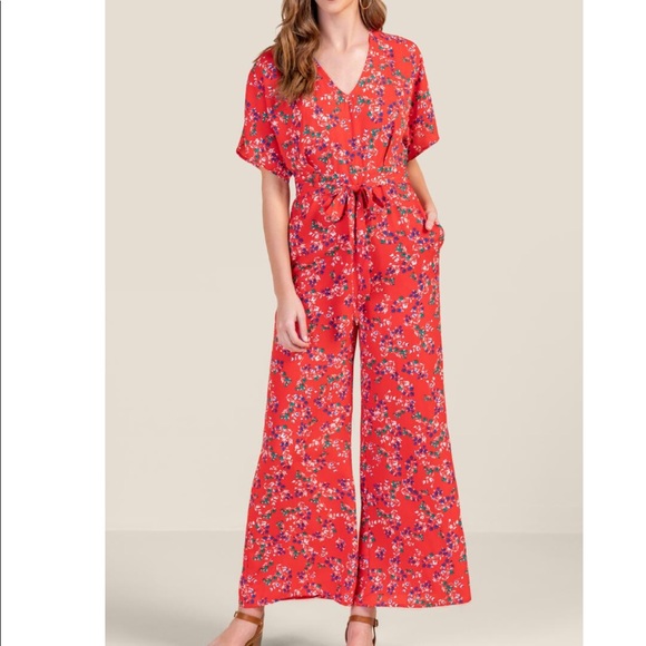 francesca's red jumpsuit